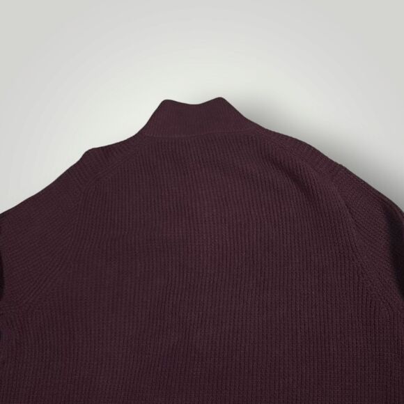 J Crew Sweater Mens XL Cotton Half Zip Waffle Knit Mock Neck Pullover Stripe - Picture 7 of 8